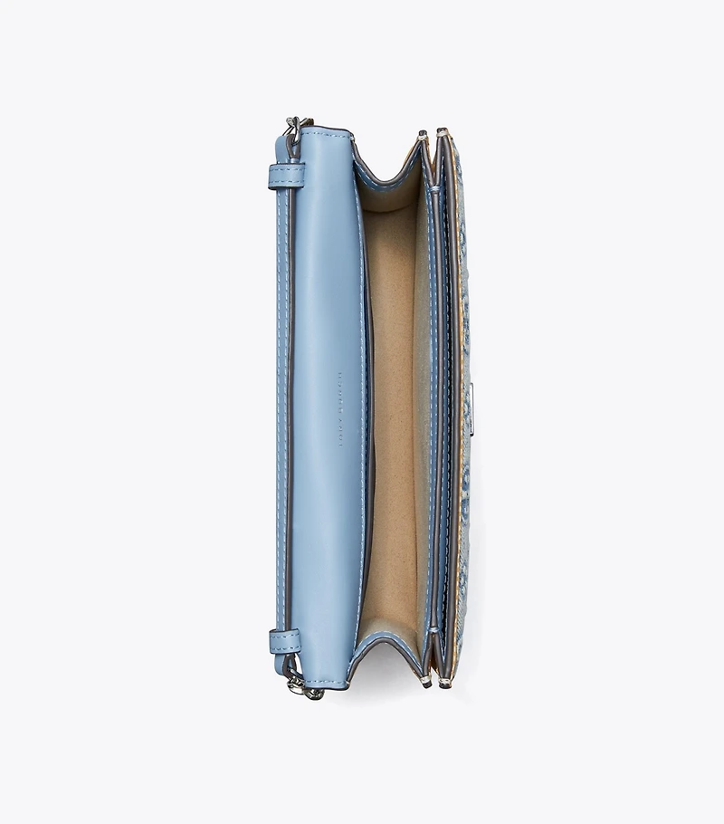T Monogram Denim Envelope Crossbody
