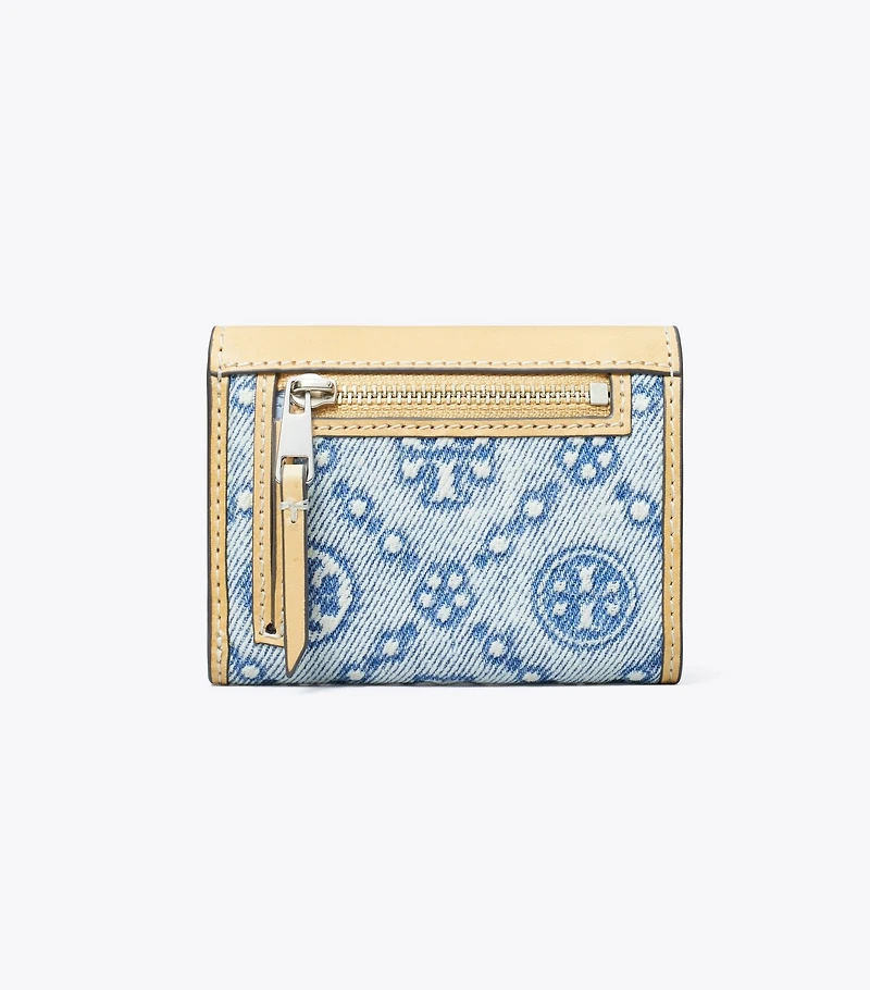 T Monogram Denim Small Envelope Wallet