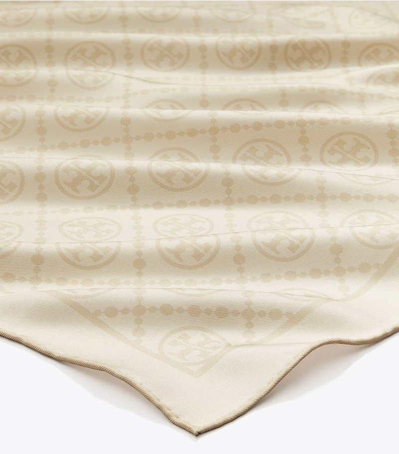 T Monogram Double-Sided Silk Square Scarf