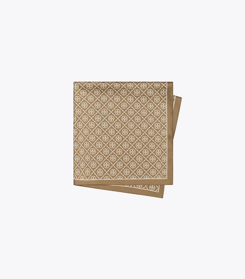 T Monogram Double-Sided Silk Square Scarf