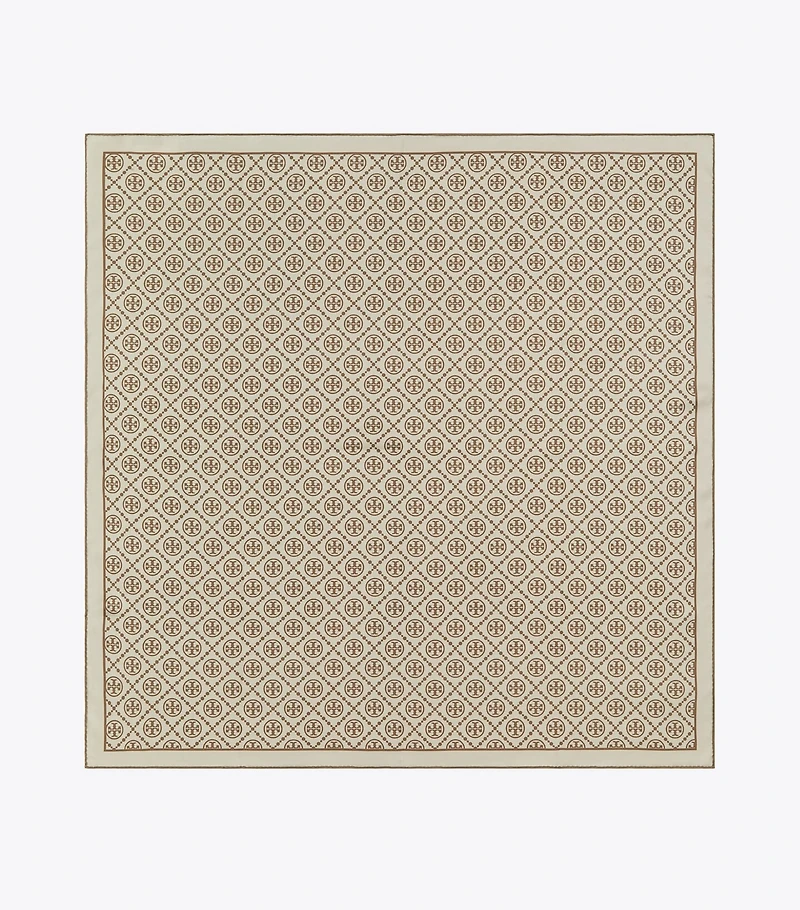 T Monogram Double-Sided Silk Square Scarf