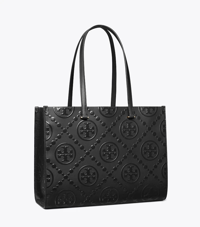 T Monogram Embossed Tote