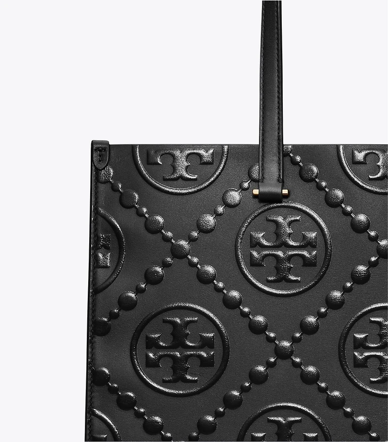 T Monogram Embossed Tote