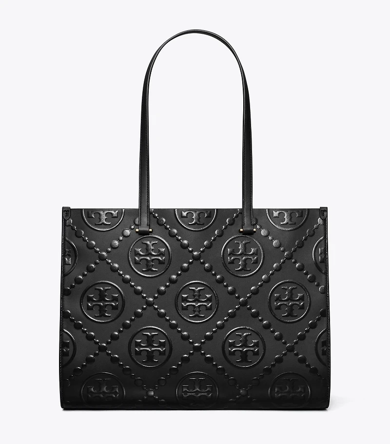 T Monogram Embossed Tote
