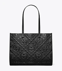 T Monogram Embossed Tote
