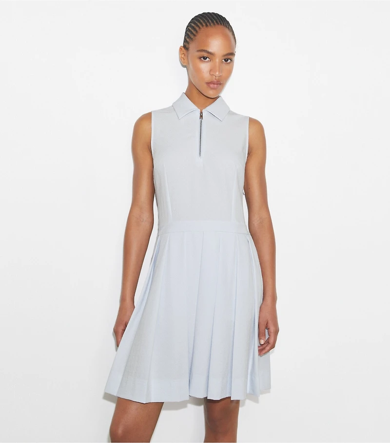 T Monogram Jacquard Pleated Golf Dress