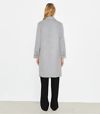 T Monogram Jacquard Reversible Wool Coat
