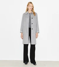 T Monogram Jacquard Reversible Wool Coat