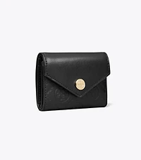 T Monogram Leather Small Envelope Wallet