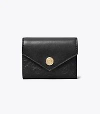 T Monogram Leather Small Envelope Wallet