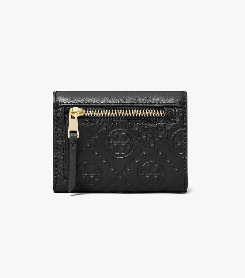 T Monogram Leather Small Envelope Wallet