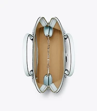 T Monogram Leather Swing Satchel