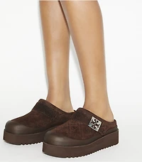 T Monogram Mellow Shearling Platform Mule