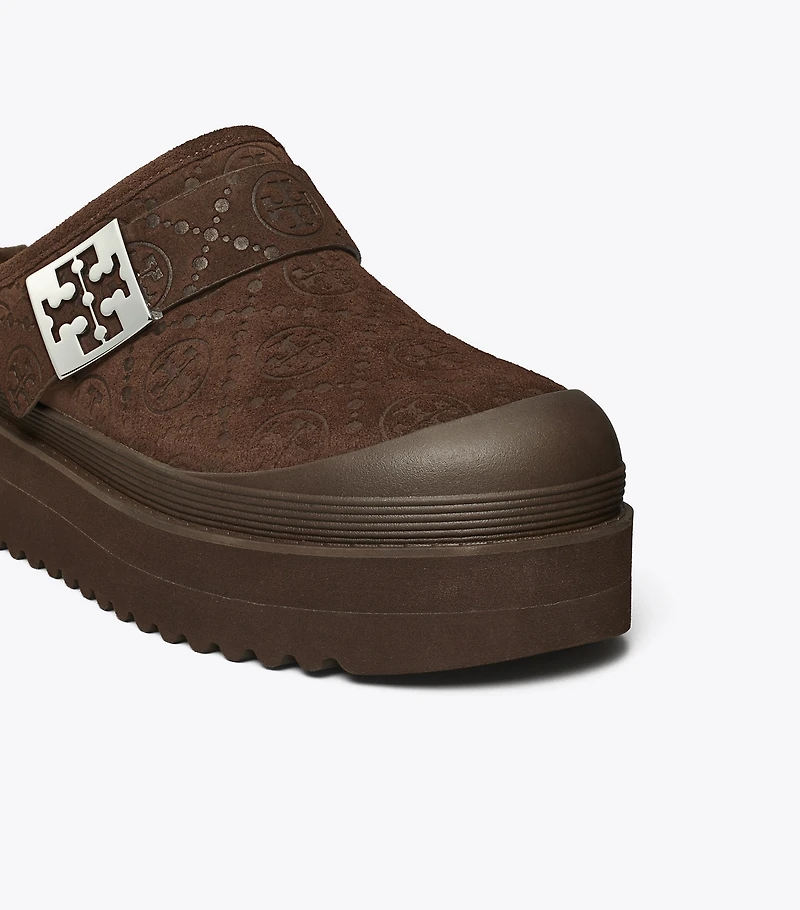 T Monogram Mellow Shearling Platform Mule