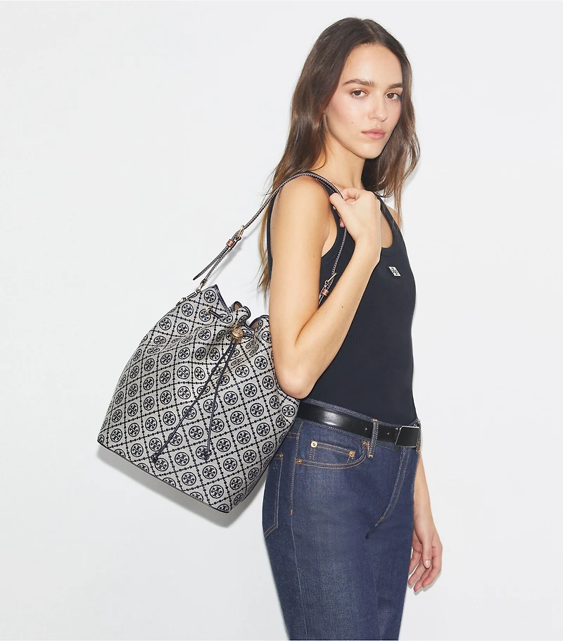 T Monogram Oversized Bucket Bag