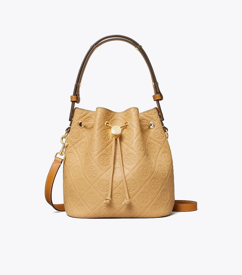 T Monogram Pebble Bucket Bag