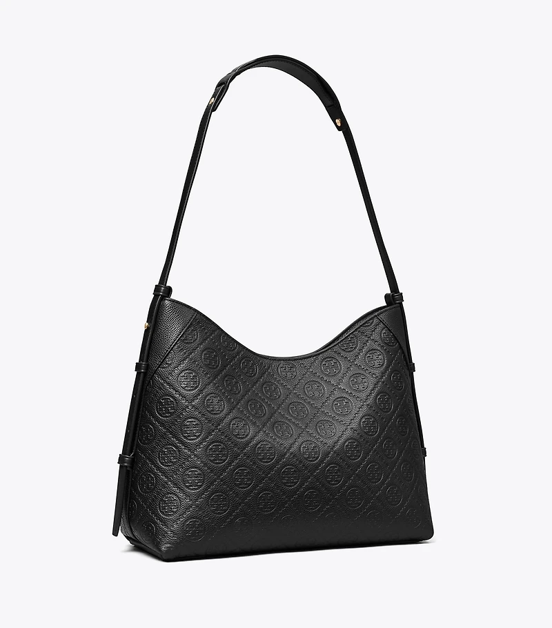 T Monogram Pebble Messenger Bag