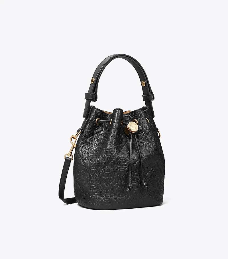 T Monogram Pebble Mini Bucket Bag