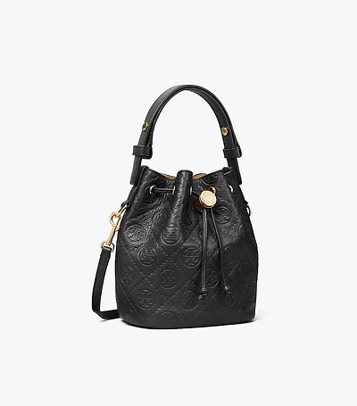 T Monogram Pebble Mini Bucket Bag