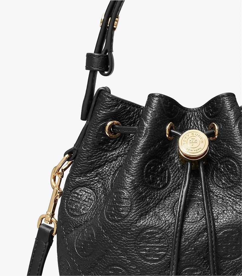 T Monogram Pebble Mini Bucket Bag