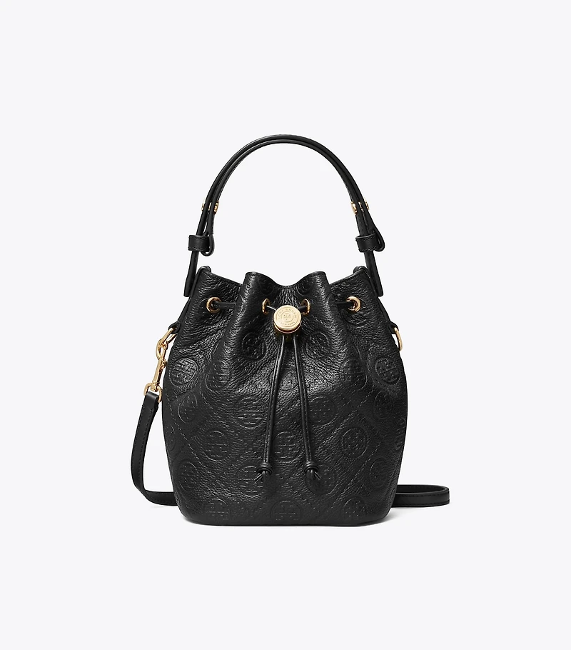 T Monogram Pebble Mini Bucket Bag