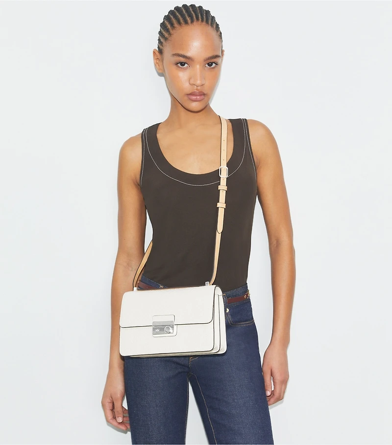 T Monogram Pebble Shoulder Bag
