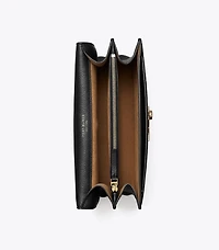 T Monogram Pebbled Shoulder Bag