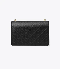 T Monogram Pebbled Shoulder Bag