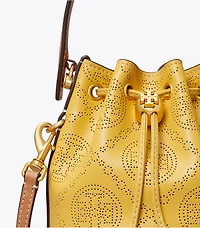 T Monogram Perforated Leather Mini Bucket Bag