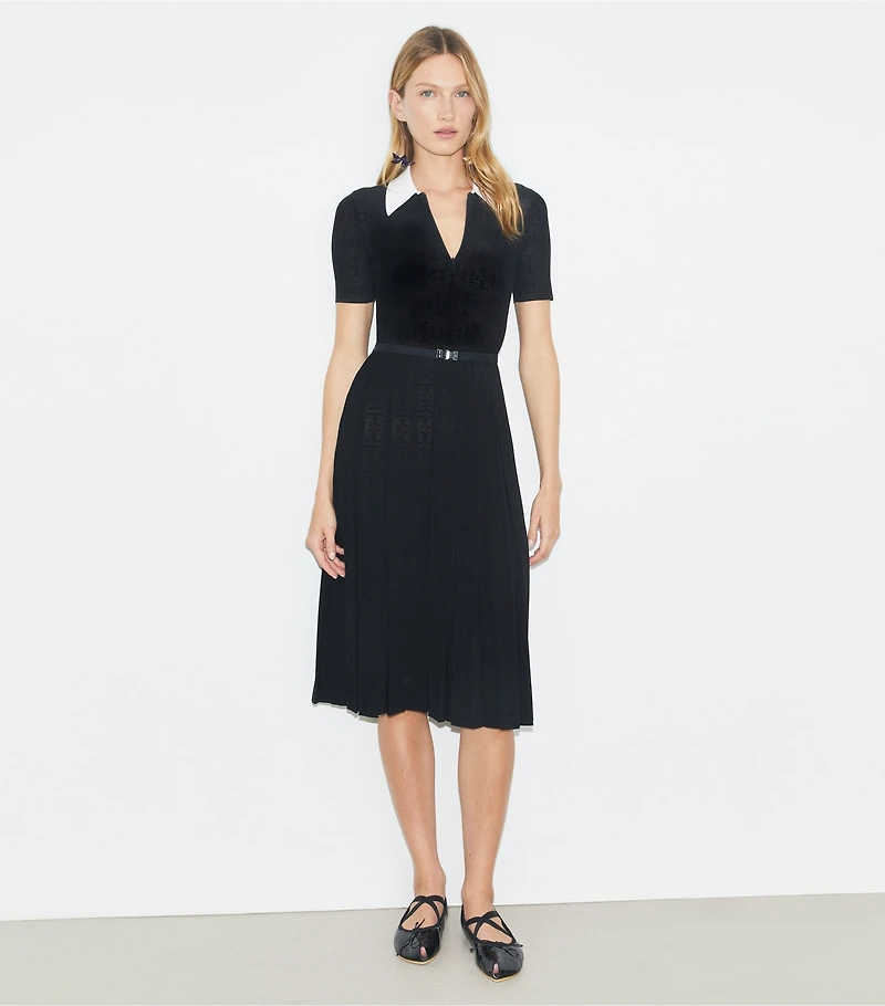 tory burch pleated golf dress Tory Sport Tory Burch Printed Performance Pleated Golf Dress In Mocha Chip