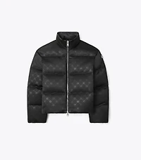 T Monogram Satin Puffer Jacket