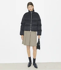 T Monogram Satin Puffer Jacket