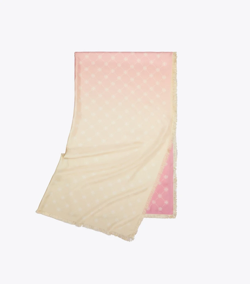 T Monogram Silk Oblong Scarf