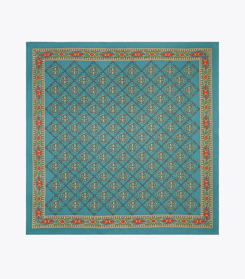 T Monogram Silk Square Scarf