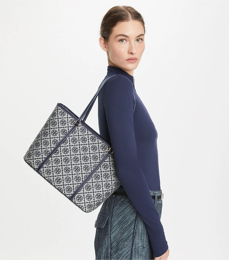 T Monogram Small Zip Tote