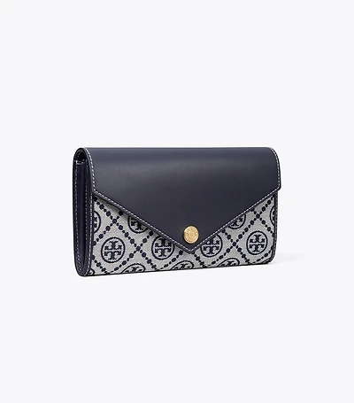 T Monogram Wide Envelope Wallet