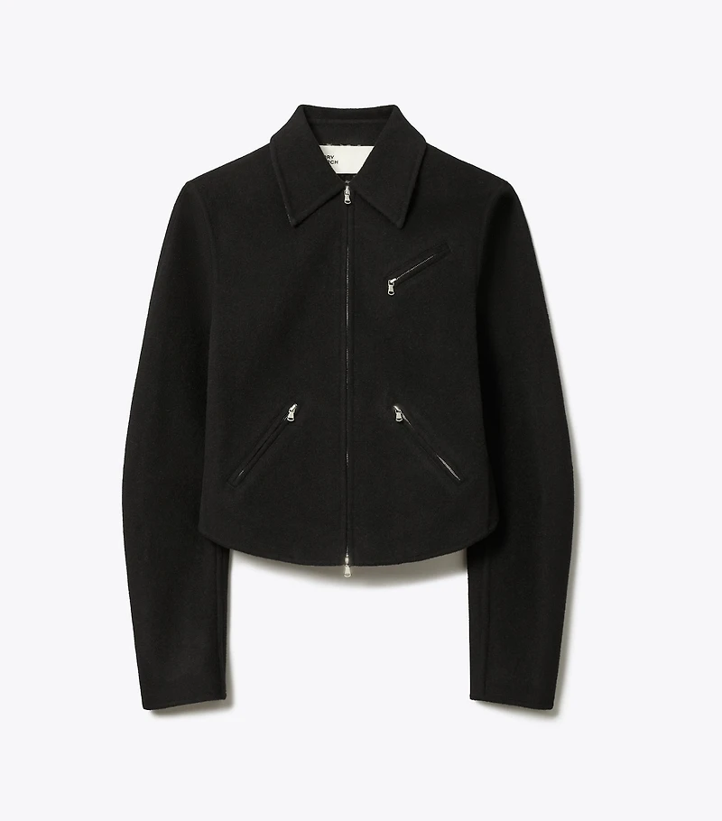 T Monogram Wool Biker Jacket