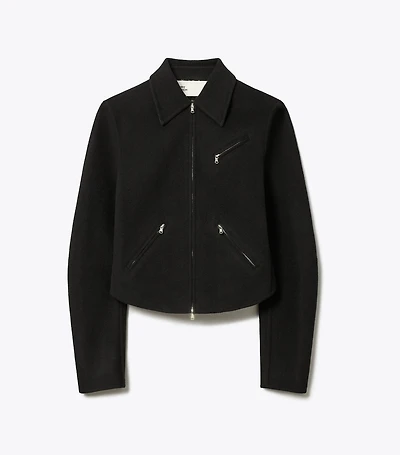 T Monogram Wool Biker Jacket