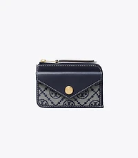 T Monogram Zip Card Case