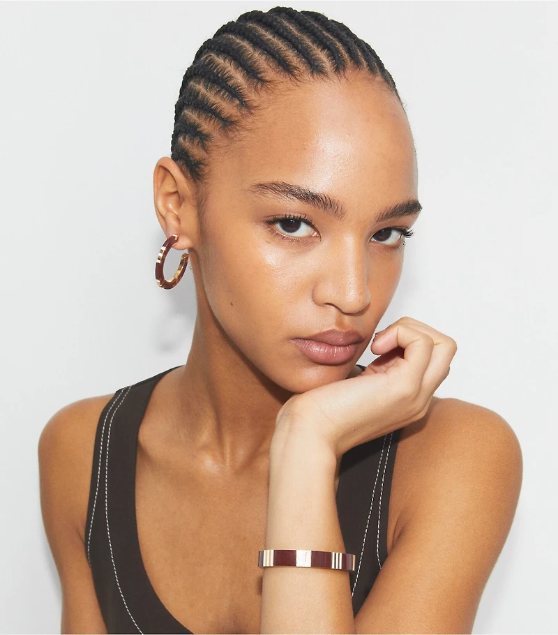 T Stripe Hoop Earrings