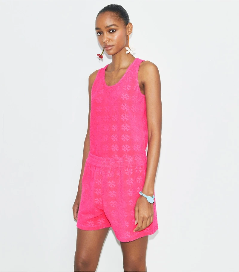 Terry Jacquard Logo Tank Top