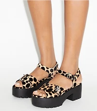 Turnlock Platform Heeled Lug Sandal