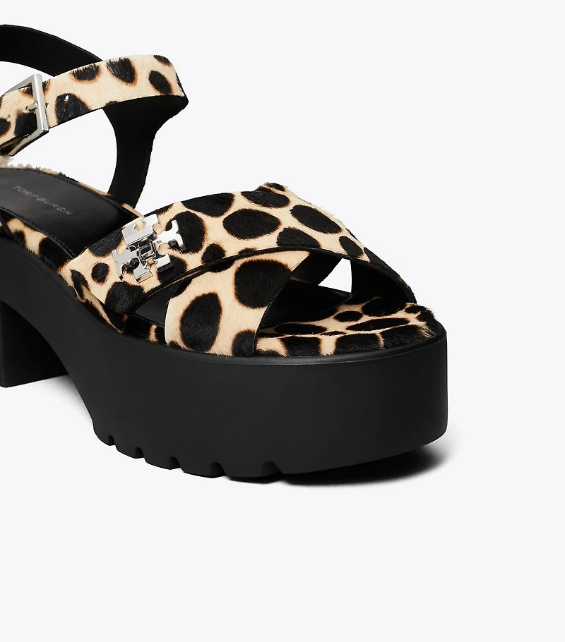 Turnlock Platform Heeled Lug Sandal