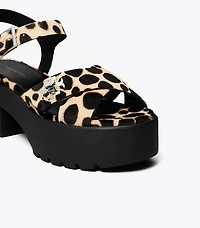 Turnlock Platform Heeled Lug Sandal