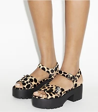 Turnlock Platform Lug Heeled Sandal