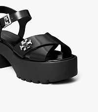 Turnlock Platform Lug Heeled Sandal