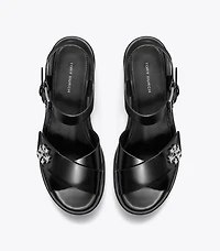 Turnlock Platform Lug Heeled Sandal