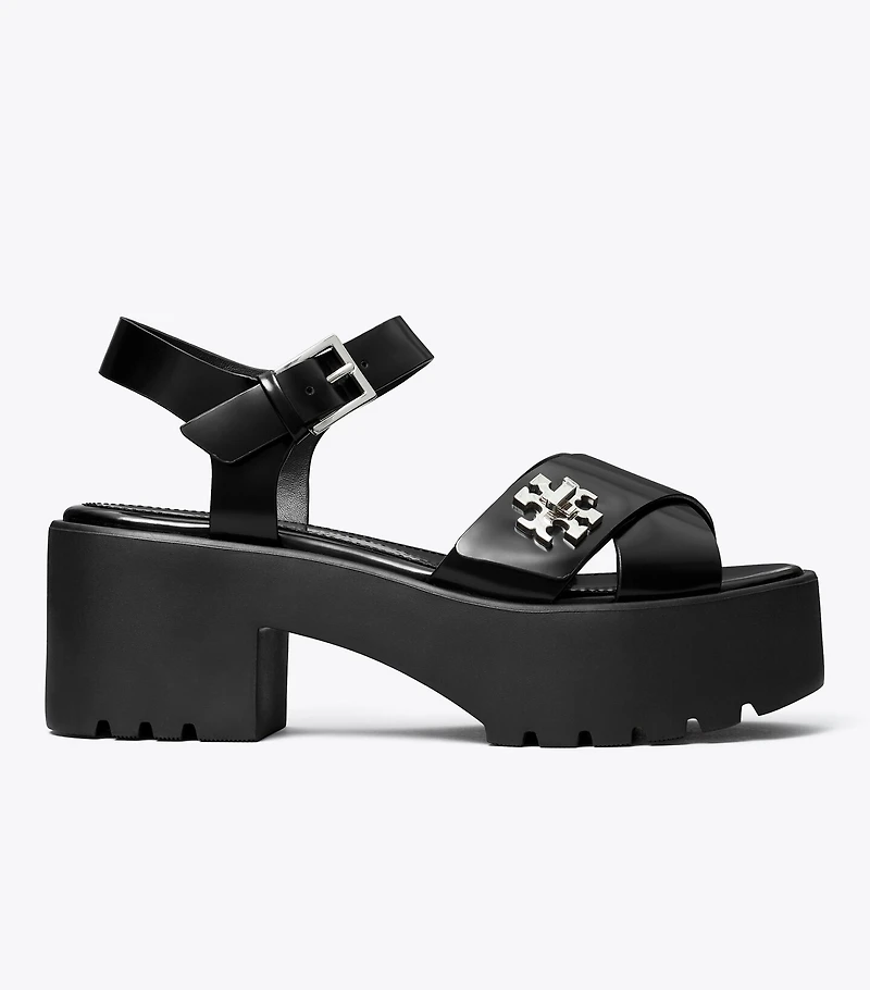 Turnlock Platform Lug Heeled Sandal