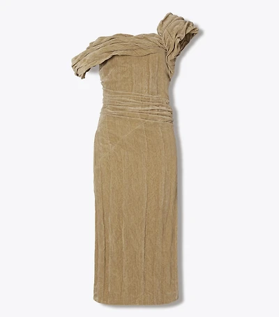 Twisted Cotton Velvet Dress