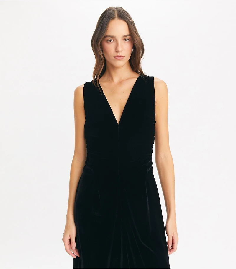 V-Neck Velvet Dress
